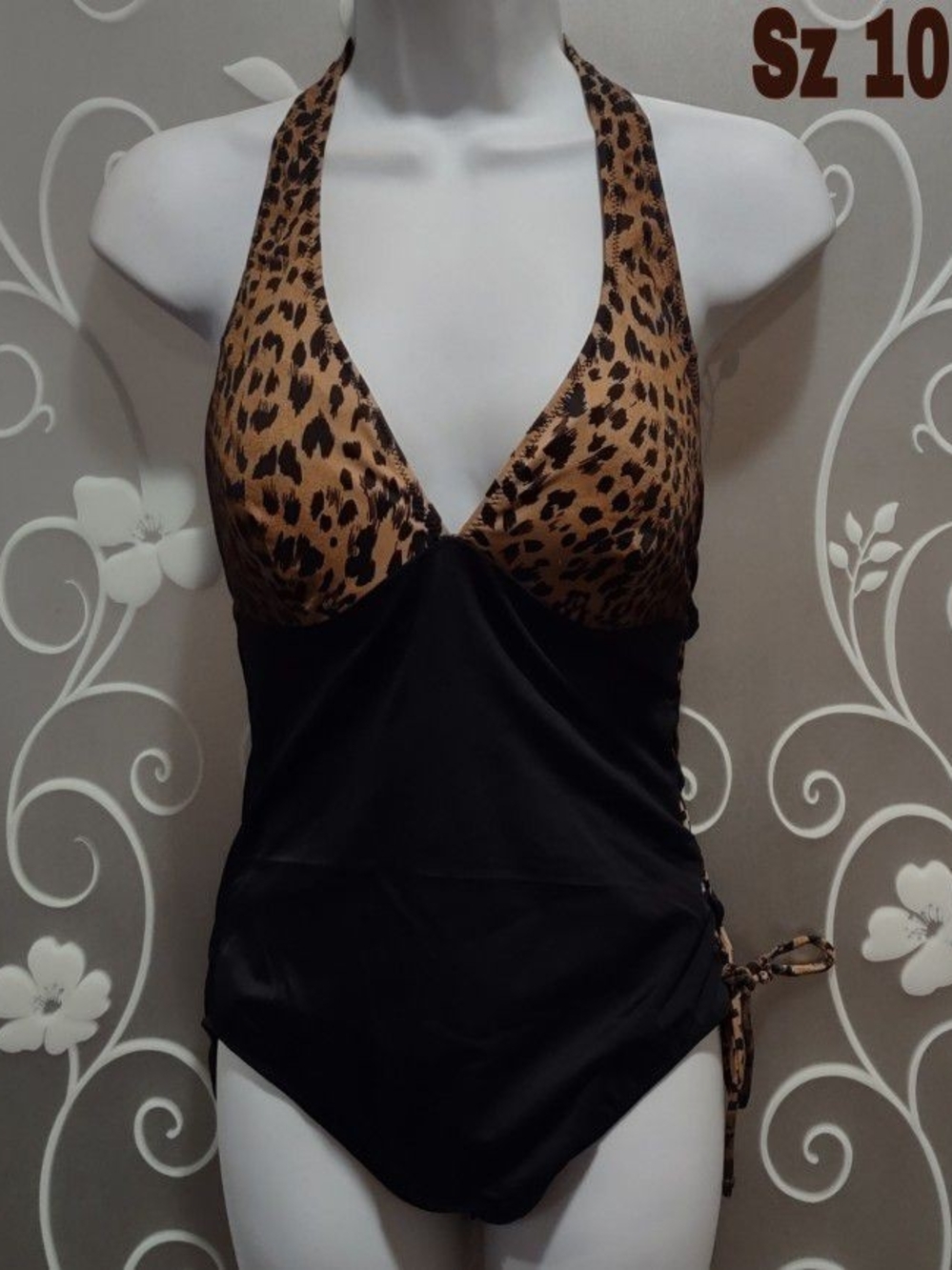 WOMENS LEOPARD PRINT SWIMSUIT SZ 10 (UNUSED)